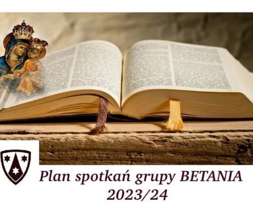 Plan spotkań grupy modlitewnej "Betania" na rok 2023/24