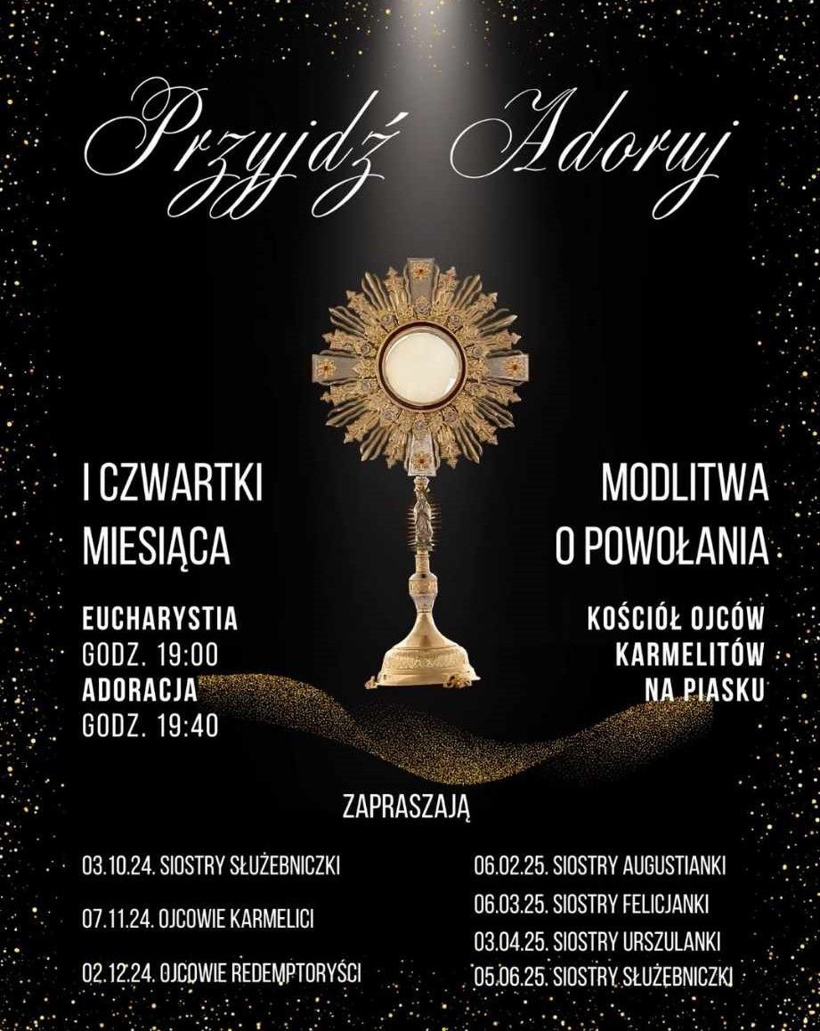 Zaproszenie na adorację Najświętszego Sakramentu w intencji powołań