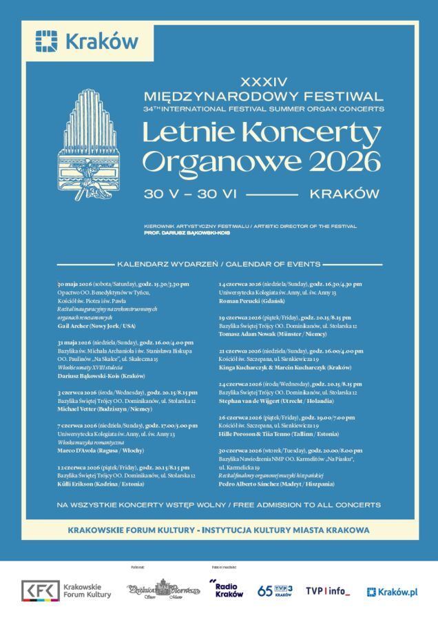 XXXIV edycja Międzynarodowego Festiwalu „Letnie Koncerty Organowe”