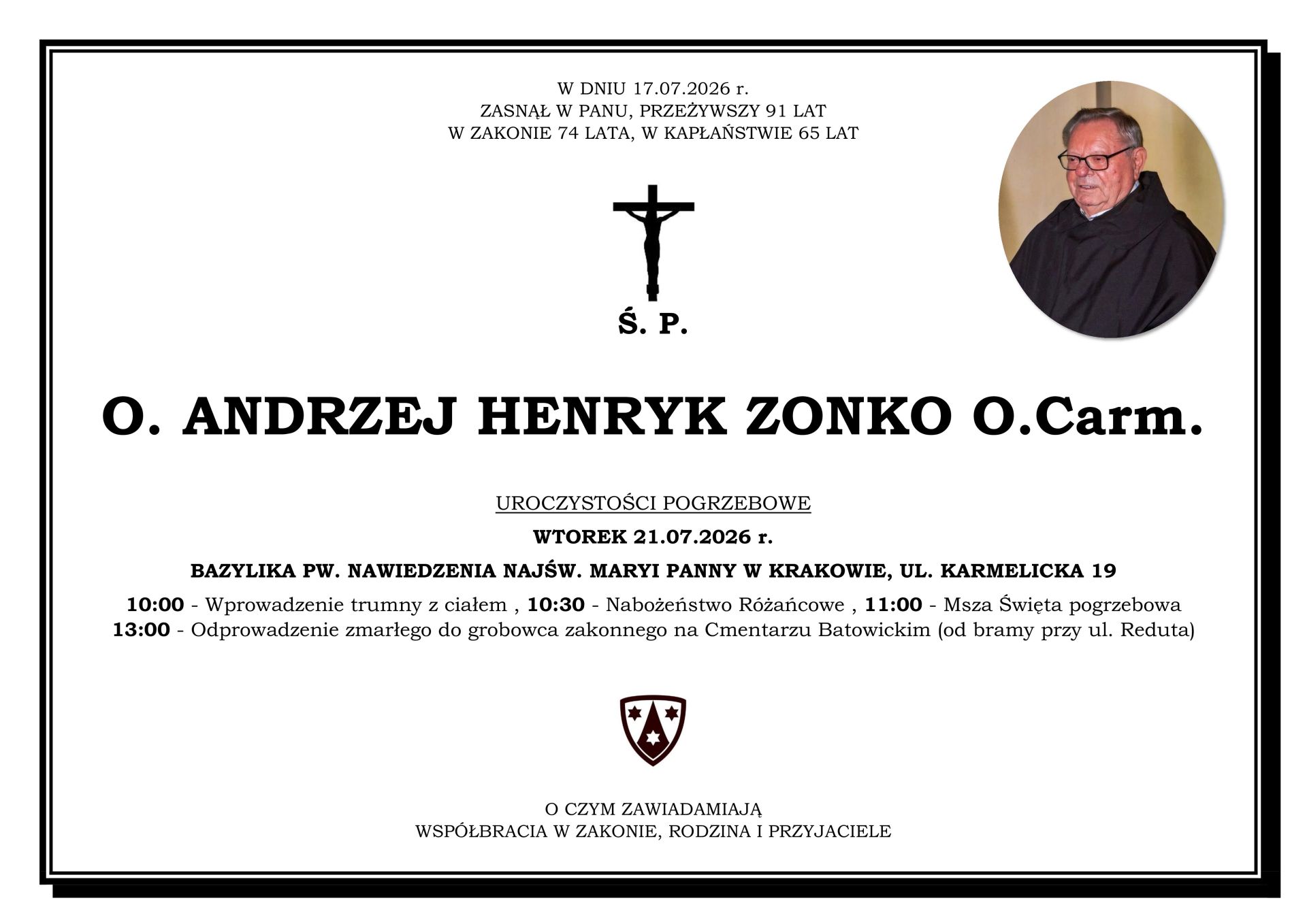 Pogrzeb o. Andrzeja Zonko