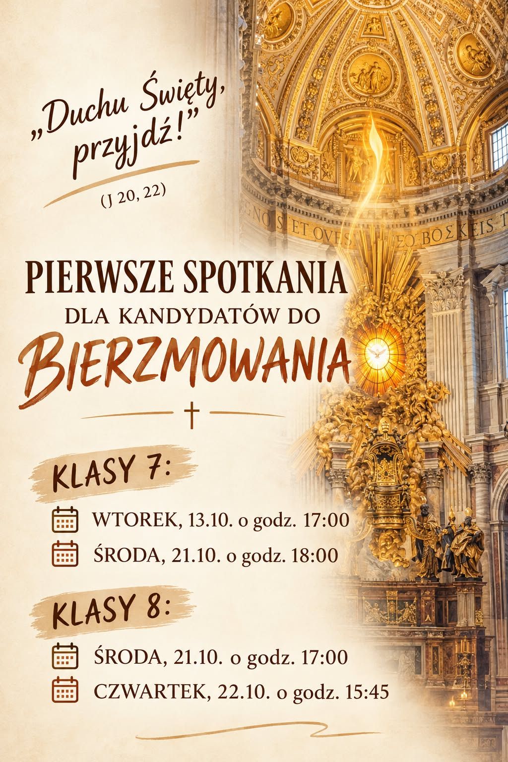 Spotkania przygotowujące do sakramentu bierzmowania